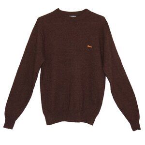 Vintage 80s Le Tigre Brown Wool Crew neck Sweater Sz Large Made In USA